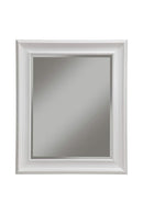 Mirrors Polystyrene Framed Wall Mirror With Beveled Glass, White Benzara