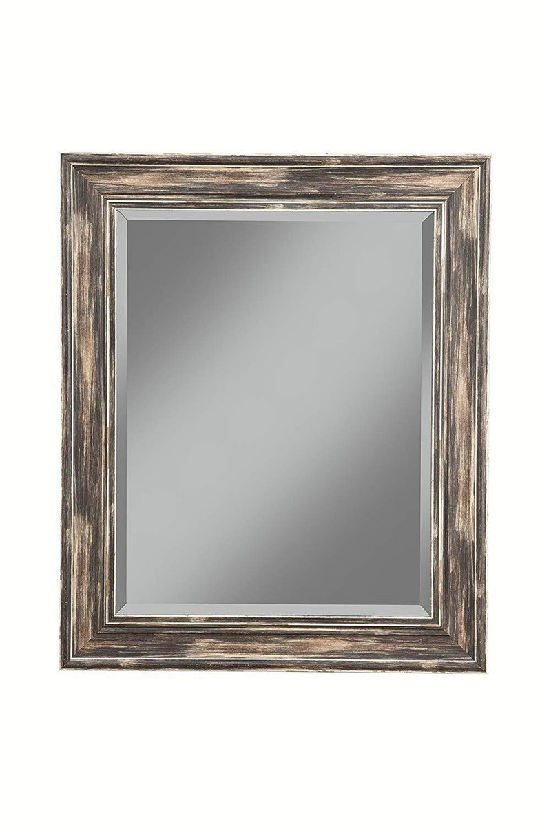 Mirrors Polystyrene Framed Wall Mirror With Sharp Edges, Antique Black Benzara