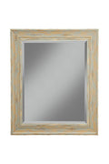 Mirrors Polystyrene Framed Wall Mirror With Sharp Edges, Antique Turquoise Blue Benzara