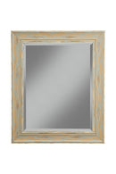 Mirrors Polystyrene Framed Wall Mirror With Sharp Edges, Antique Turquoise Blue Benzara