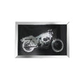 Mirrors Rectangular Mirror framed Bike Wall Decor With Crystal Inlays, Black & Silver Benzara