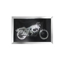 Mirrors Rectangular Mirror framed Bike Wall Decor With Crystal Inlays, Black & Silver Benzara