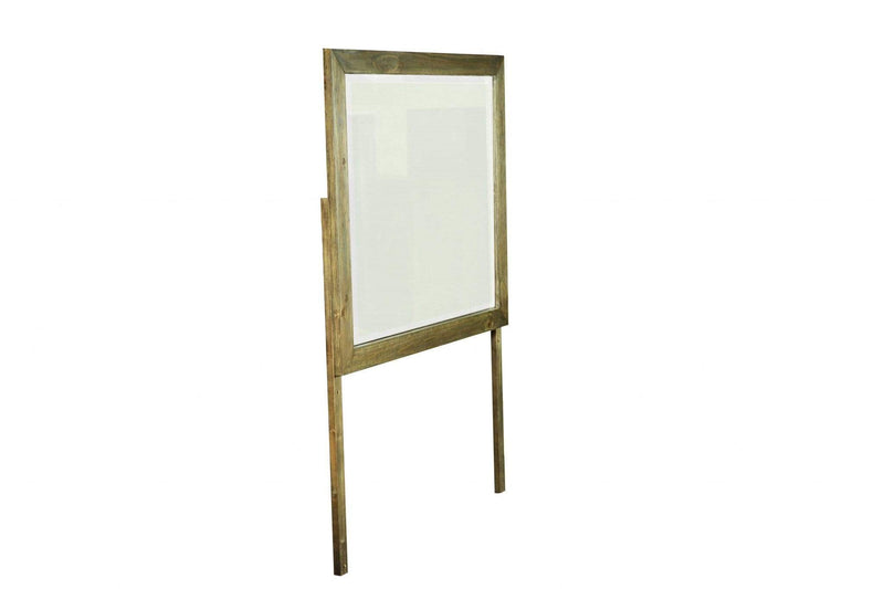 Mirrors Smart Mirror - 1" X 44" X 38" Natural Pine Wood And Mdf Rectangular Mirror HomeRoots