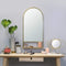 Mirrors Smart Mirror - 16.14" X 5.31" X 31.89" Gold Natural Metal Glass Mdf Mirror with Collapsible Shelf HomeRoots