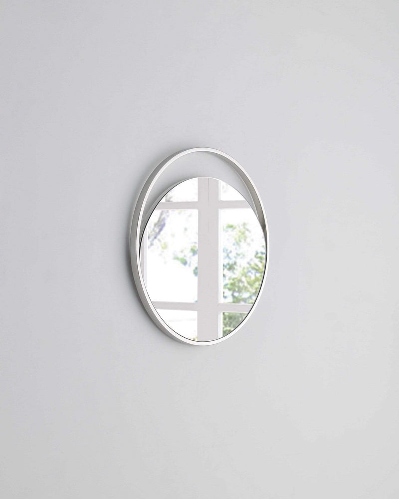 Mirrors Smart Mirror - 23" X 1.5" X White Glass Small Round Mirror HomeRoots