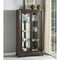 Spacious Wood and Glass Curio with Mirrored Back Panel, Brown