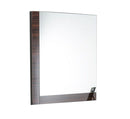 Mirrors Square Mirror with L Shaped Wooden Frame, Brown Benzara