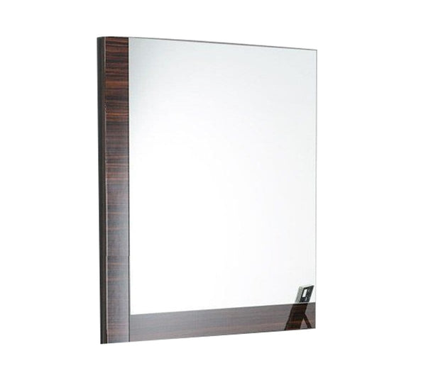 Mirrors Square Mirror with L Shaped Wooden Frame, Brown Benzara