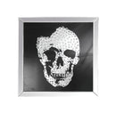 Mirrors Square Shape Mirror framed Skull Wall Decor With Crystal Inlays, Black & Silver Benzara