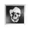 Mirrors Square Shape Mirror framed Skull Wall Decor With Crystal Inlays, Black & Silver Benzara