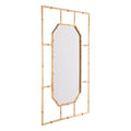 Mirrors Vanity Mirror - 23.2" X 1" X 34.3" Gold Bamboo Rectangular Mirror HomeRoots