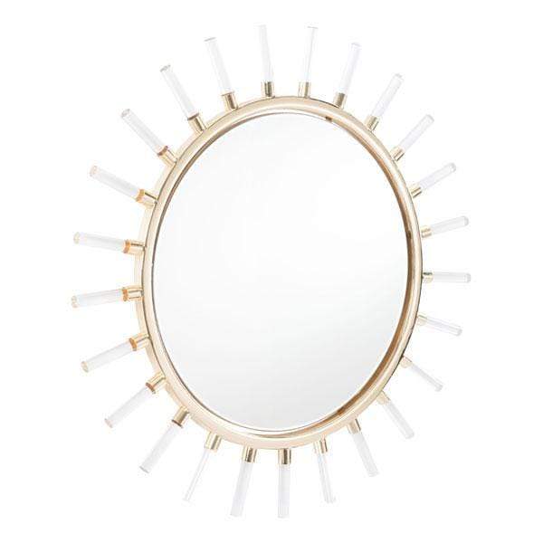 Mirrors Vanity Mirror - 34.6" X 1" X 34.6" Sunlight Gold Mirror HomeRoots