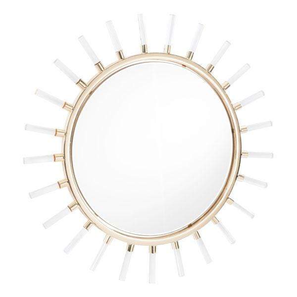 Mirrors Vanity Mirror - 34.6" X 1" X 34.6" Sunlight Gold Mirror HomeRoots