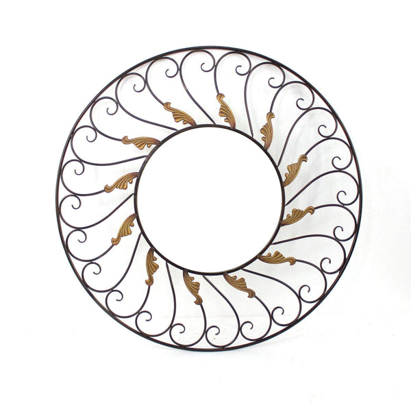 Mirrors Vanity Mirror - 37.5" x 37.5" x 1.25 Bronze, Vintage, Metal - Wall Mirror HomeRoots