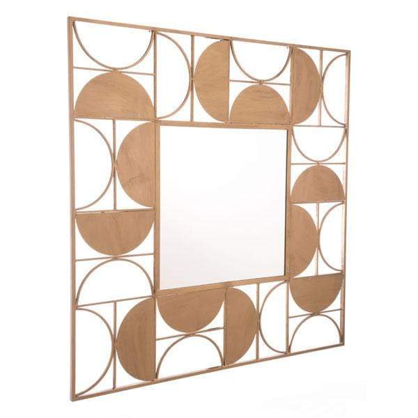 Mirrors Vanity Mirror - 39.4" X 0.8" X 39.4" Geometric Gold Steel Mirror HomeRoots