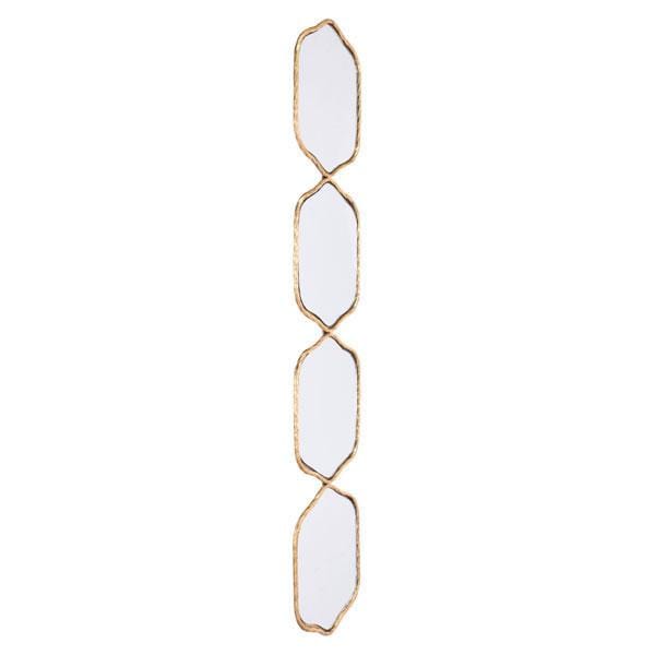 Mirrors Vanity Mirror - 9.1" X 0.6" X 43.3" Intriguing Gold Mirror With Twists And Turns HomeRoots