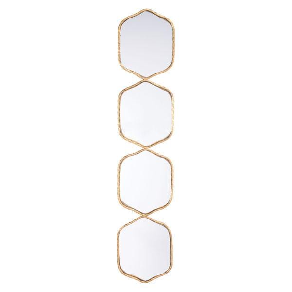 Mirrors Vanity Mirror - 9.1" X 0.6" X 43.3" Intriguing Gold Mirror With Twists And Turns HomeRoots