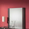 Mirrors Vertically wood Framed Mirror in Contemporary Style, Gray Benzara