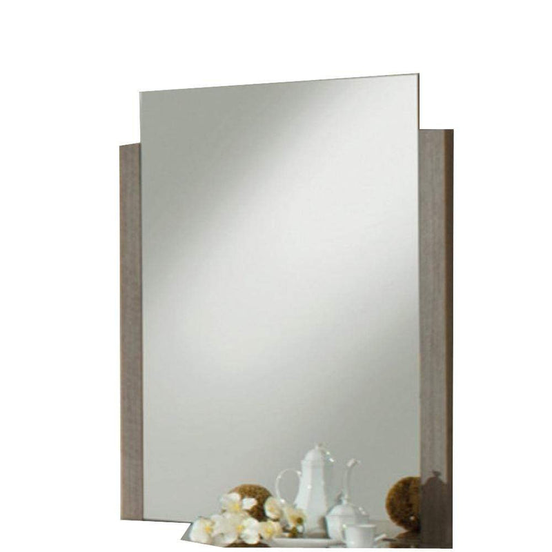 Mirrors Vertically Wooden Framed Mirror In Contemporary Style, Gray Benzara