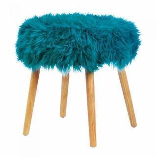 Miscellaneous Gift Items Decoration Ideas Turquoise Faux Fur Stool Koehler