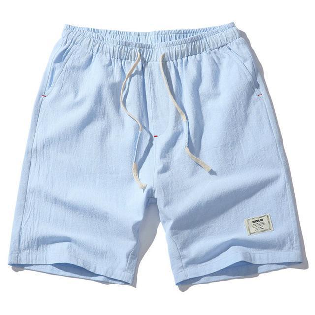 MISNIKI 2017 Hot Fashion Men Short Pants Summer Linen Men Shorts (Asian Size)-light blue-XL-JadeMoghul Inc.