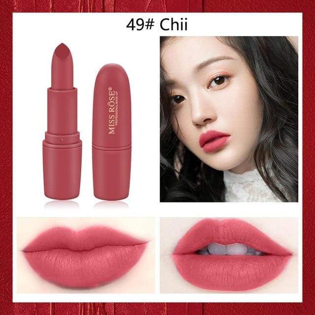 Miss Rose matte lipstick sexy red dark vampire Jujube red lipstick waterpoof long lasting 7 colors 3.8 brown lipstick MS058 AExp