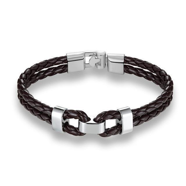 MKENDN High quality Retro Bracelets Fashion Jewelry Leather Bracelet Men Wristband Bracelets For Women Best Gift Pulsera-Silver coffee-JadeMoghul Inc.