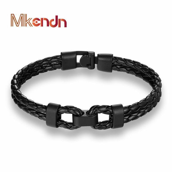 MKENDN High quality Retro Bracelets Fashion Jewelry Leather Bracelet Men Wristband Bracelets For Women Best Gift Pulsera-Silver coffee-JadeMoghul Inc.