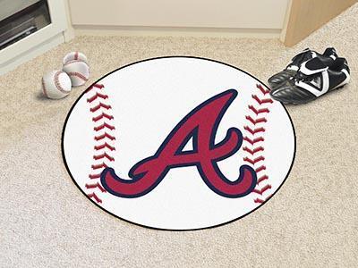 Round Area Rugs MLB Atlanta Braves Baseball Mat 27" diameter