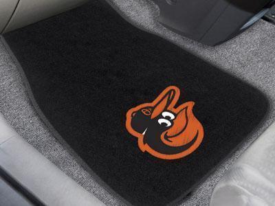 Rubber Car Mats MLB Baltimore Orioles 2-pc Embroidered Front Car Mats 18"x27"