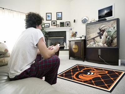 4x6 Rug MLB Baltimore Orioles Cartoon Bird 4'x6' Plush Rug