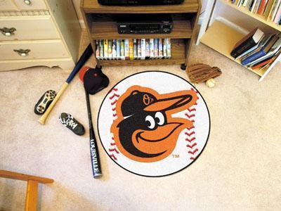 Round Rugs MLB Baltimore Orioles Cartoon Bird Baseball Mat 27" diameter