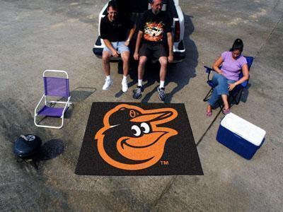 BBQ Mat MLB Baltimore Orioles Cartoon Bird Tailgater Rug 5'x6'