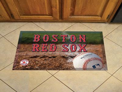 Outdoor Welcome Mats MLB Boston Red Sox Scraper Mat 19"x30" Ball