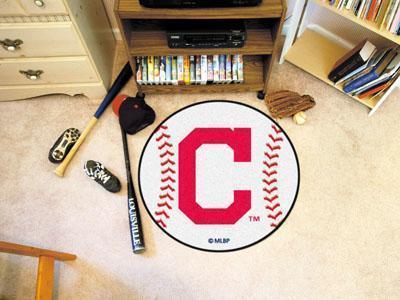 Round Area Rugs MLB Cleveland Indians "Block-C" Baseball Mat 27" diameter