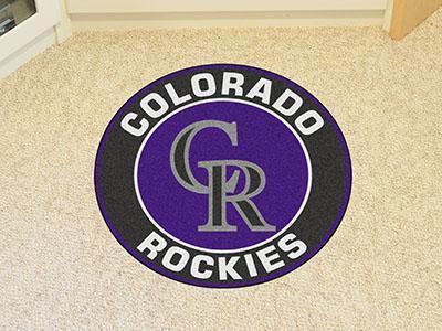 Round Outdoor Rugs MLB Colorado Rockies Roundel Mat 27" diameter