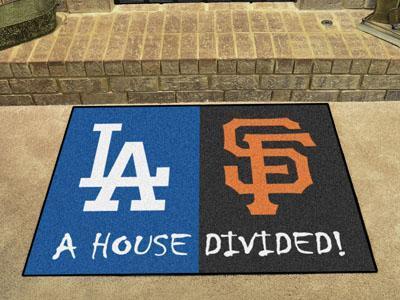 Large Area Rugs MLB Dodgers Giants House Divided Rug 33.75"x42.5"