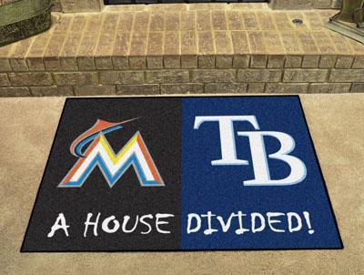Large Area Rugs MLB Marlins Rays House Divided Rug 33.75"x42.5"