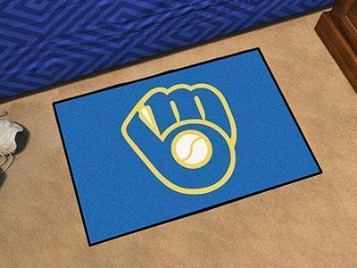 Outdoor Rugs MLB Milwaukee Brewers "Glove" Starter Rug 19"x30"