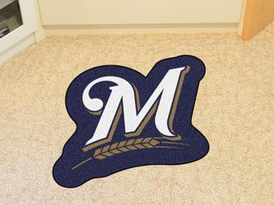 Game Room Rug MLB Milwaukee Brewers Mascot Custom Shape Mat
