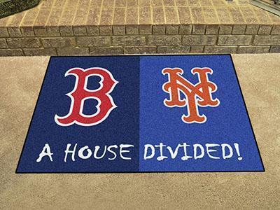 Large Area Rugs Cheap MLB Red Sox Mets House Divided Rug 33.75"x42.5"