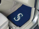 Car Floor Mats MLB Seattle Mariners 2-pc Carpeted Front Car Mats 17"x27"