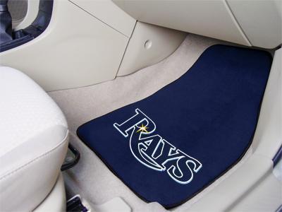 Weather Car Mats MLB Tampa Bay Rays 2-pc Carpeted Front Car Mats 17"x27"