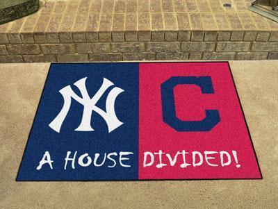 Large Area Rugs Cheap MLB Yankees Indians House Divided Rug 33.75"x42.5"