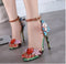 MoBeiNi Women Pumps High Heels Sandals Appliques snake texture Ankle Strap Shoes party Woman 2017 New Summer Gladiator Sandals-multi color-4.5-JadeMoghul Inc.
