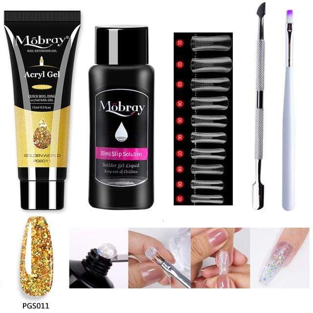Mobray 15ml Poly Nail Gel Kit Quick Building Set Poly UV Gel Nail Gel Nail Polish For Nail Extensions Acrylic Gel Polish Nails AExp