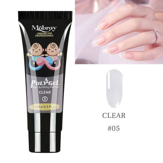 Mobray 15ml Poly Nail Gel Kit Quick Building Set Poly UV Gel Nail Gel Nail Polish For Nail Extensions Acrylic Gel Polish Nails AExp
