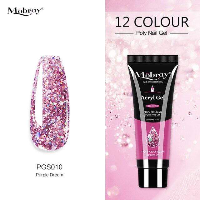 Mobray 15ml Poly Nail Gel Kit Quick Building Set Poly UV Gel Nail Gel Nail Polish For Nail Extensions Acrylic Gel Polish Nails AExp