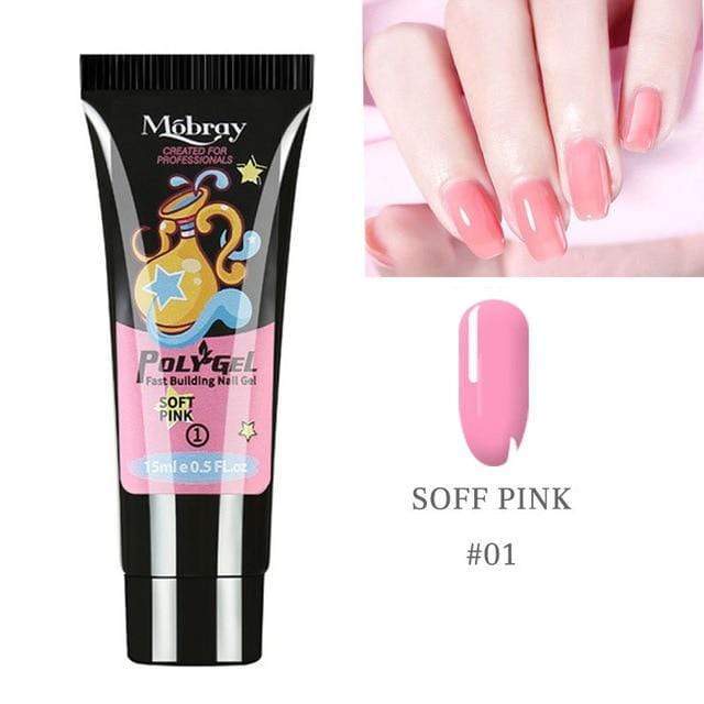 Mobray 15ml Poly Nail Gel Kit Quick Building Set Poly UV Gel Nail Gel Nail Polish For Nail Extensions Acrylic Gel Polish Nails AExp