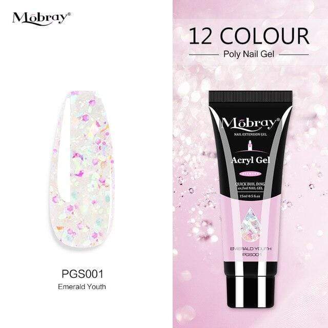 Mobray 15ml Poly Nail Gel Kit Quick Building Set Poly UV Gel Nail Gel Nail Polish For Nail Extensions Acrylic Gel Polish Nails AExp